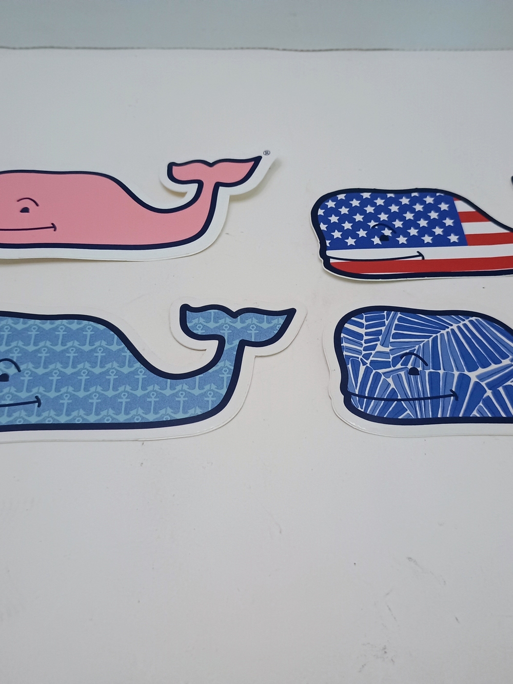 Vineyard Vines Pink & Blue Patterned Whale Wall Set